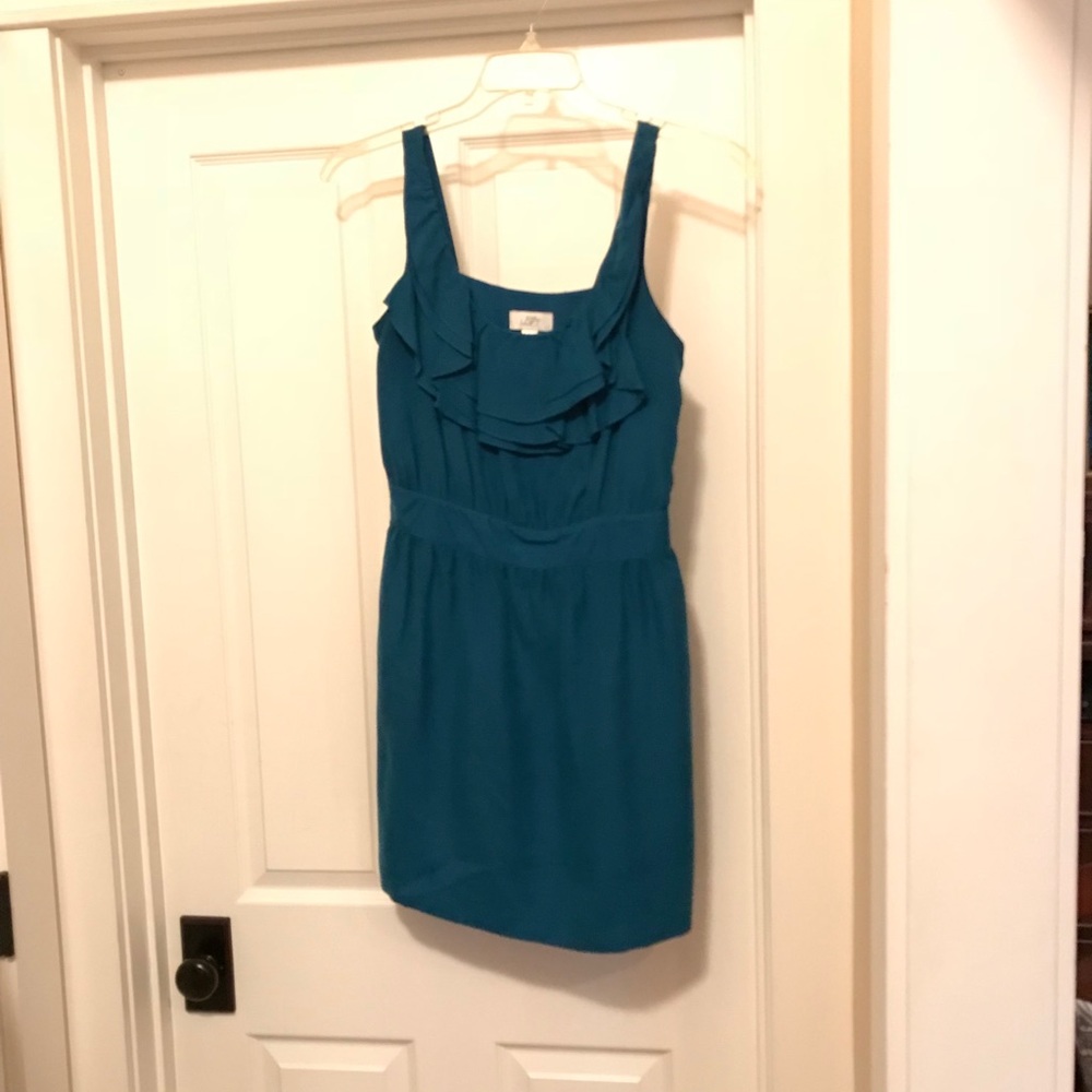 Teal ruffle dress